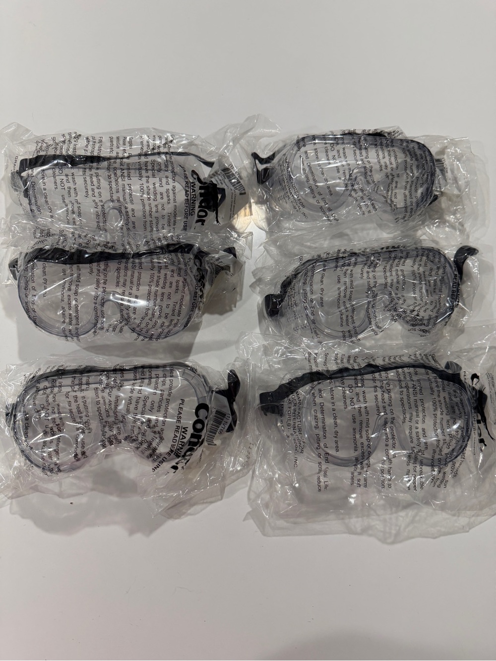 Clear Safety Goggles with adjustable back strap